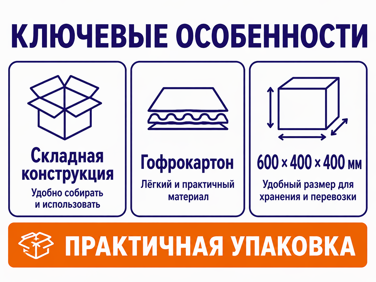 Гофроящик, 600 × 400 × 400 мм фото 2