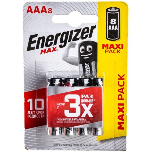 Элемент питания ENERGIZER LR03 8BL Max Alkaline Арт E301530901X5 (96), Сингапур  E301530901X5