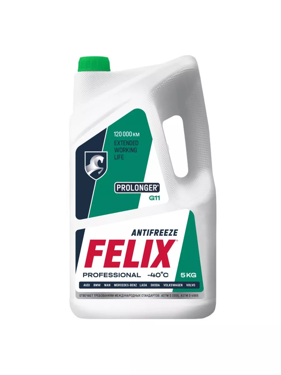 Антифриз FELIX PROLONGER G11 (зеленый), в п/э кан. 5 кг