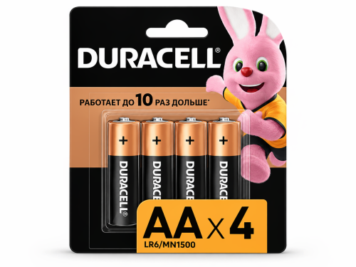 Duracell батарейки AA (LR6), 1,5 В, 4 шт