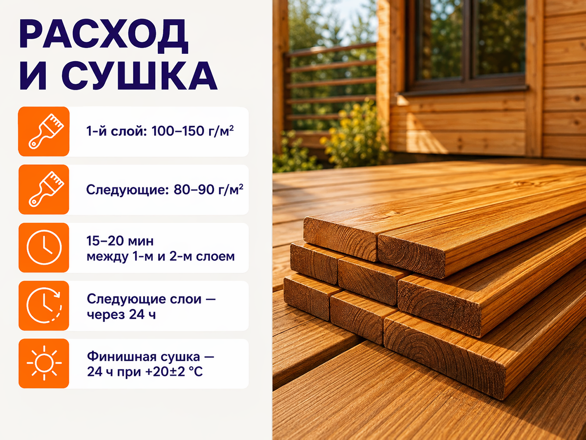 Состав PROFITEX декоративно-защитный для древесины «Дуб», 1 л (0,7 кг) фото 5