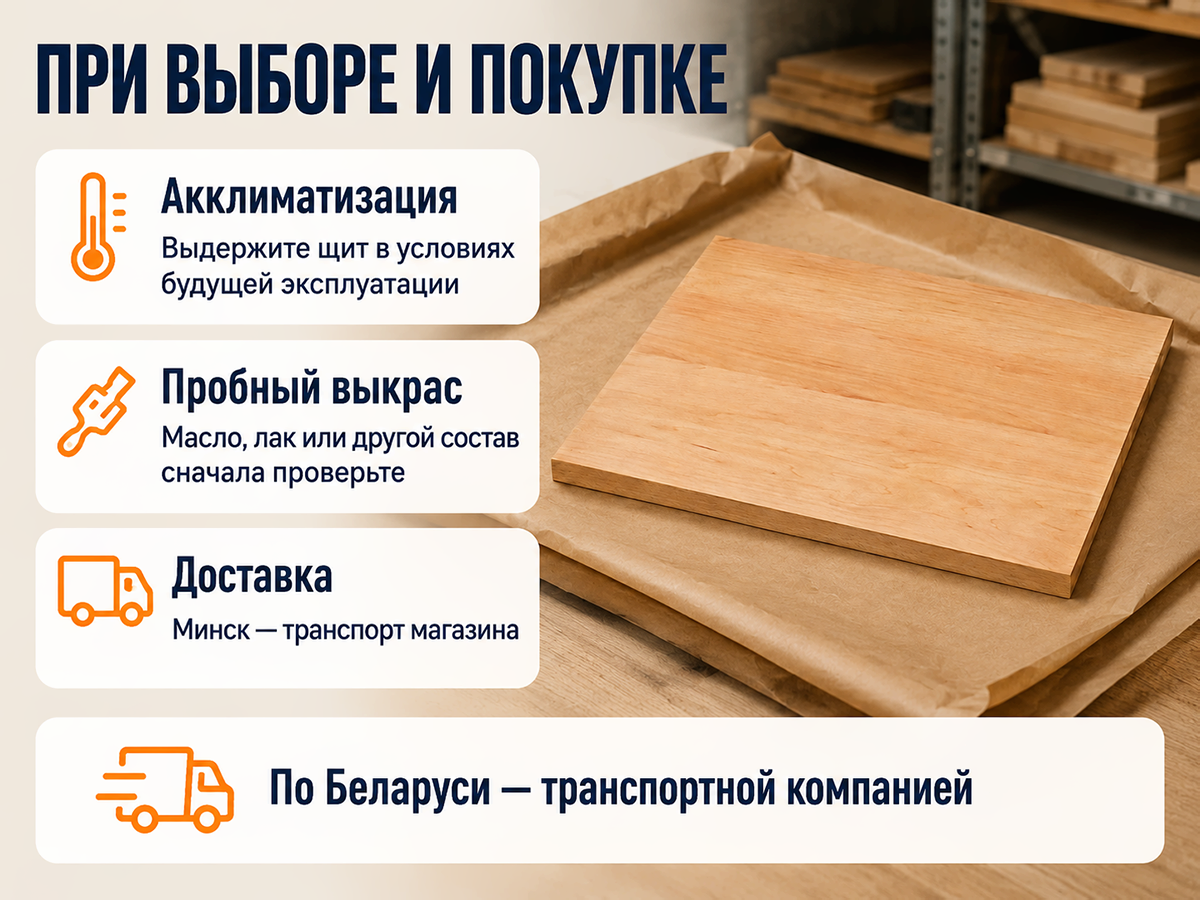 Мебельный щит из ольхи 850×560×20 мм, сорт 1/2 фото 4