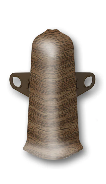 Угол наружный  для плинтуса 70мм "Идеал Деконика", 291 Орех