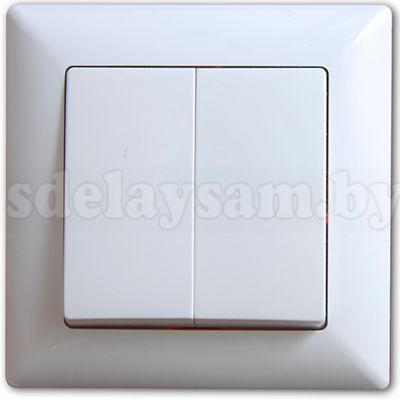 GUNSAN Выключатель 2 кл. (без рамки) белый