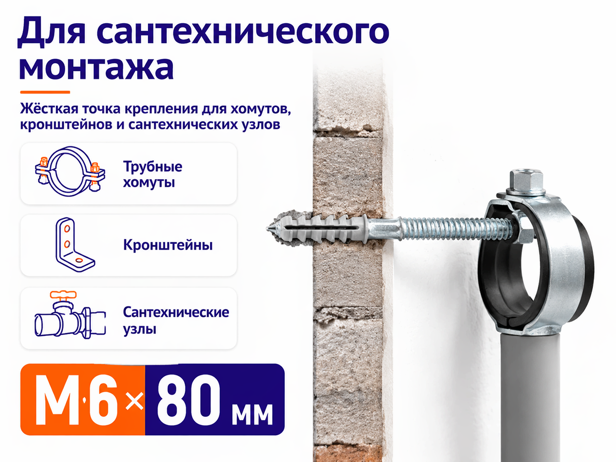 Шуруп-шпилька STARFIX M6×80 мм, SM-13934-1 фото 4