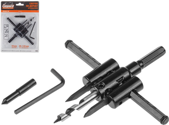 Сверло по дереву регулируемое 30-120мм GEPARD (GP0430-120)