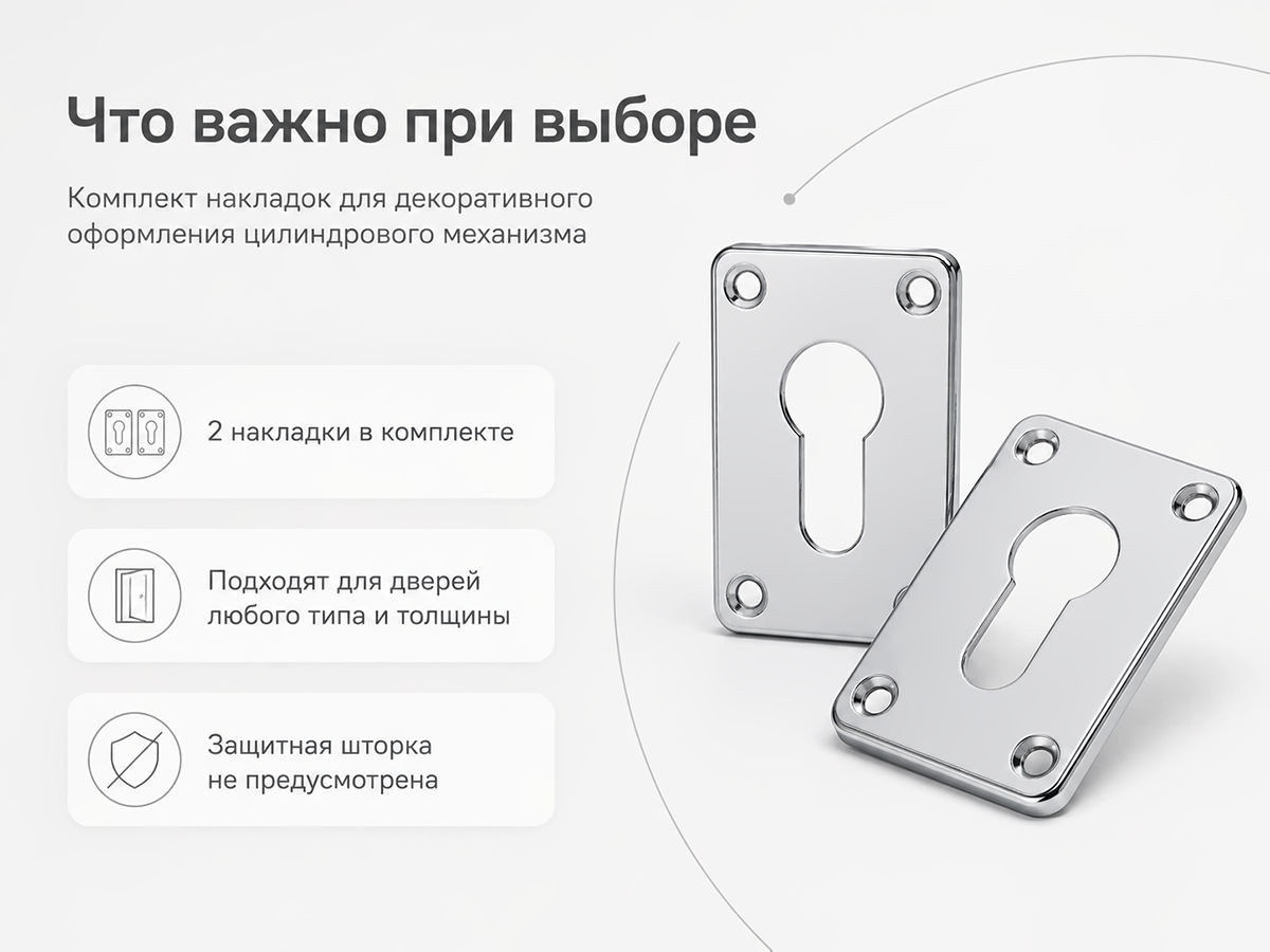 Комплект накладок на цилиндр Fuaro ESC.C+C/K.set (ESC083) CP, хром, 2 шт.