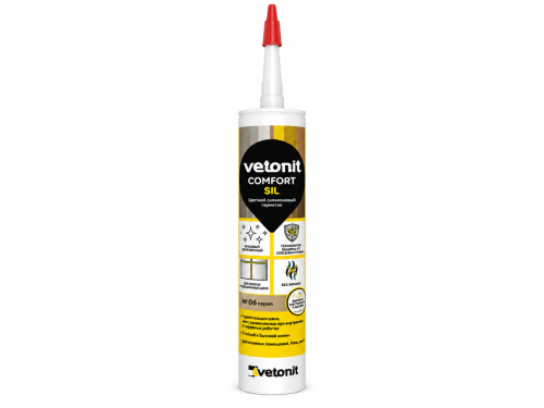 Герметик силиконовый Vetonit Comfort Sil, гранит 12, 280 мл, 102742