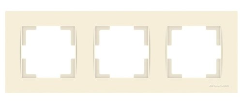Rita - Рамка 3 поста, горизонтальный монтаж, слоновая кость  2220-800-1302