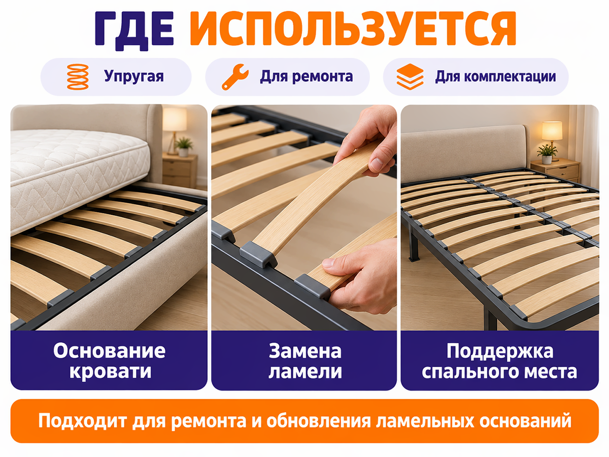 AKS ламель для ортопедического основания кровати фото 3