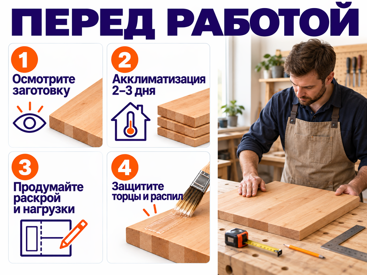 Мебельный щит из ольхи сращённый, 500×450×20 мм, сорт 2/2 фото 4