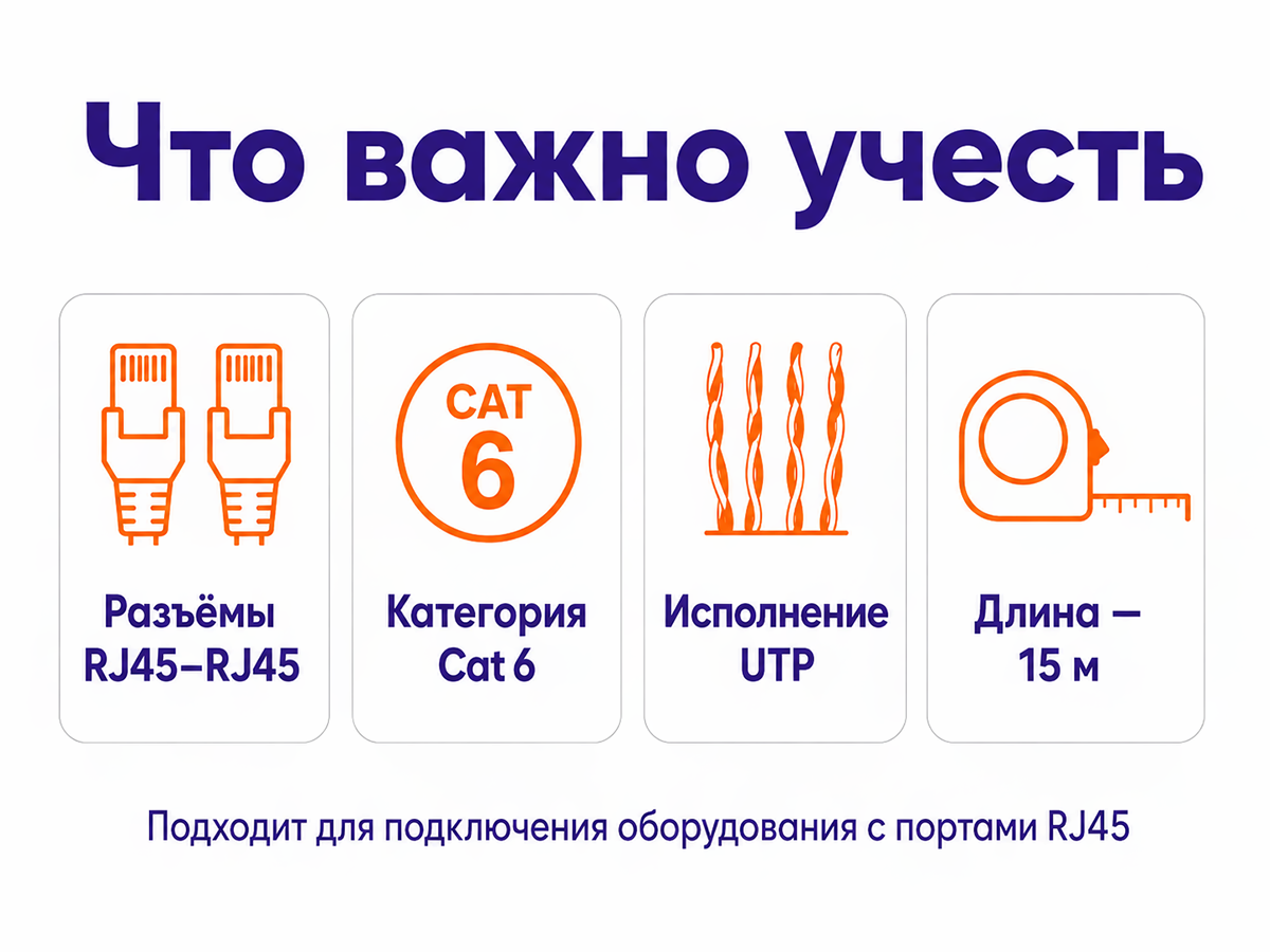 Патч корд Телеради Пром UTP Cat 6 RJ45–RJ45, 15 м, белый фото 5