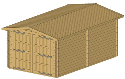 Гараж 4x6 ПК толщина стен 44 мм. (готовая комплектация)