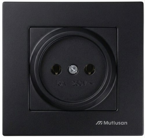 Rita - Розетка 2P+E, (в комплекте с рамкой), черный мат  2220-600-0284