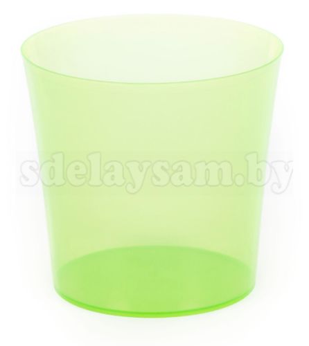 Кашпо №2 для цветов 1,3 литра прозрачно-зеленое
