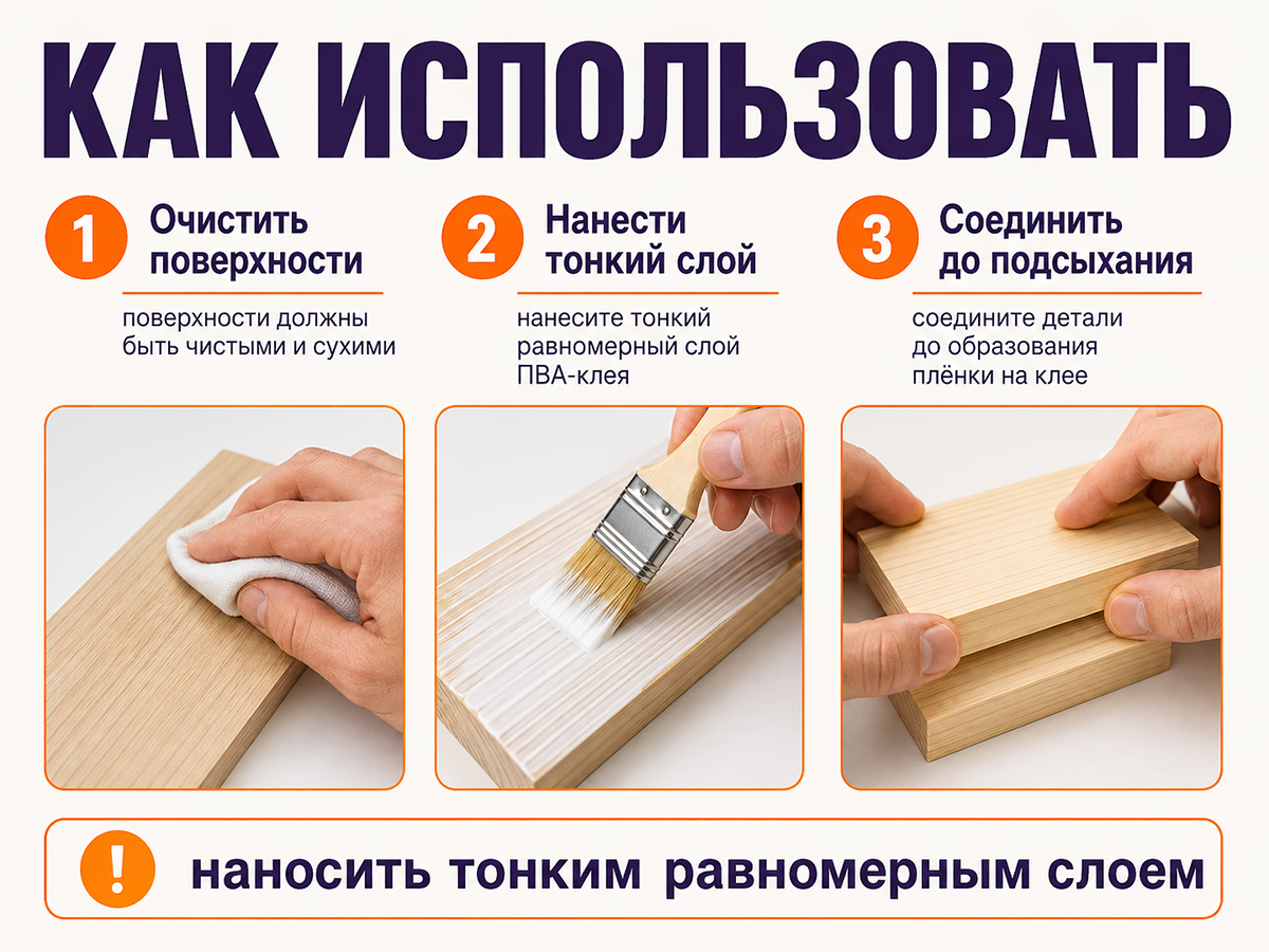 Клей ПВА строительный VGT, 1 кг фото 3