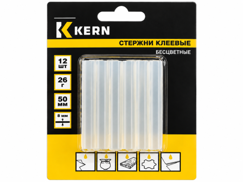 KERN клеевые стержни KE125607, 8 × 50 мм, бесцветные, 12 шт