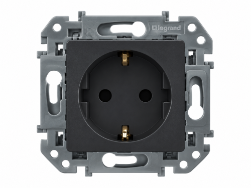 Legrand розетка Inspiria 673713, 2P, 10/16 А, антрацит