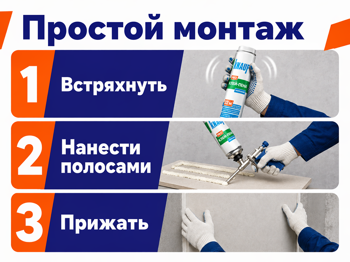 KNAUF клей-пена монтажная, 850 мл фото 7