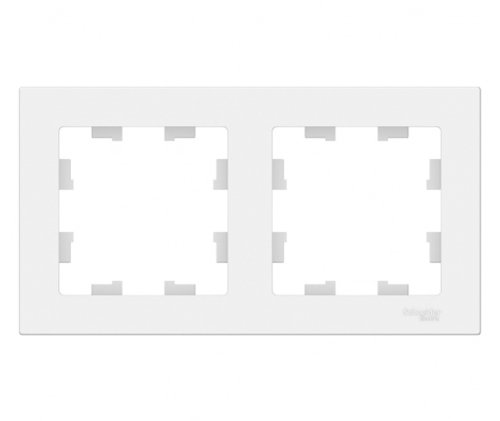 ATN000102 ATLASDESIGN 2-постовая РАМКА, универсальная, БЕЛЫЙ