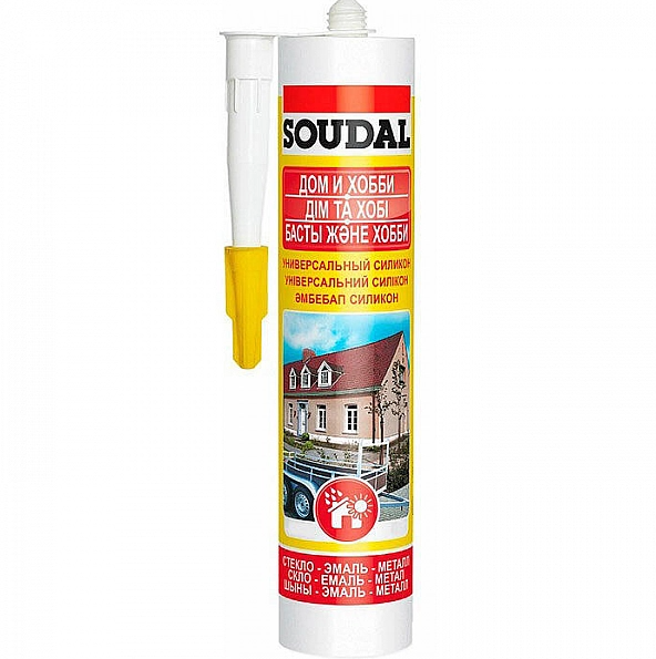 Силикон универсальный "Soudal" ДОМ ХОББИ бесцветный 280 мл