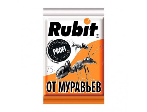 RUBIT Спайдер гранулы от муравьев 75г (шоу-бокс) /4660018793170/ Страна ввоза РФ, Страна пр-ва РФ
