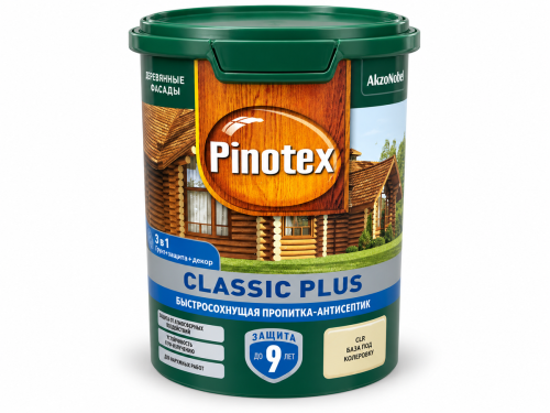 Пропитка-антисептик PINOTEX Classic Plus 3 в 1, CLR, 0,9 л