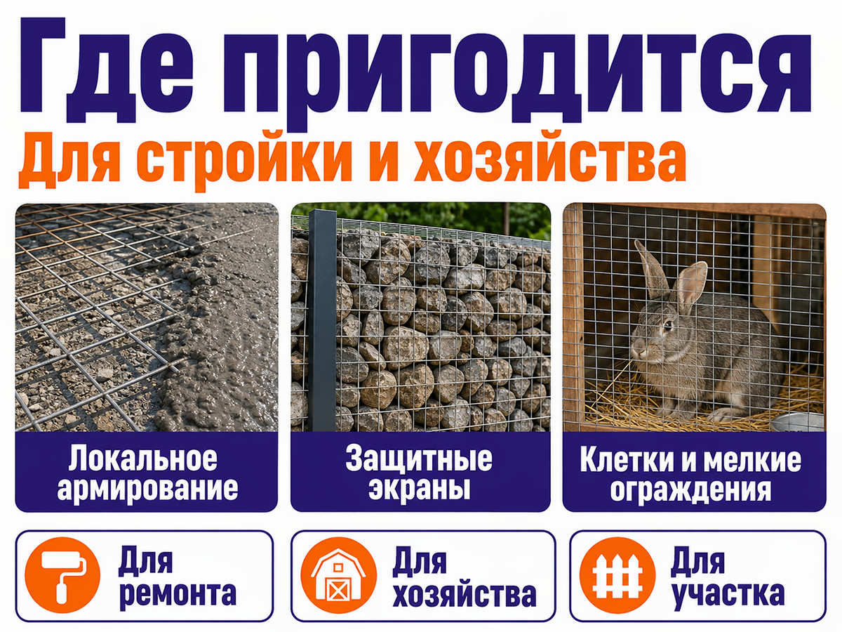 LIHTAR сетка сварная оцинкованная LITAR MINI, ячейка 6×6 мм, проволока 0,6 мм, 1×5 м фото 3