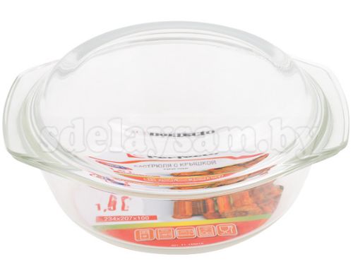Кастрюля из жаропрочного стекла 1.5 л с крышкой PERFECTO LINEA