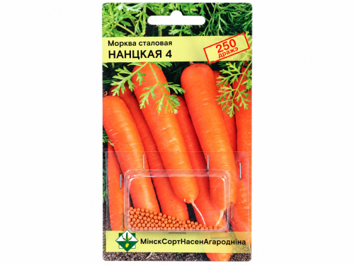 Семена моркови столовой МинскСортСемОвощ Нантская 4, драже, 250 шт.