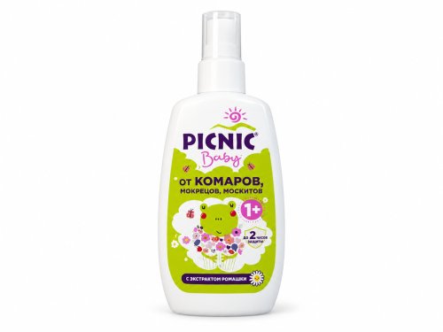 Спрей от комаров Picnic Baby с экстрактом ромашки, 120 мл, 1+
