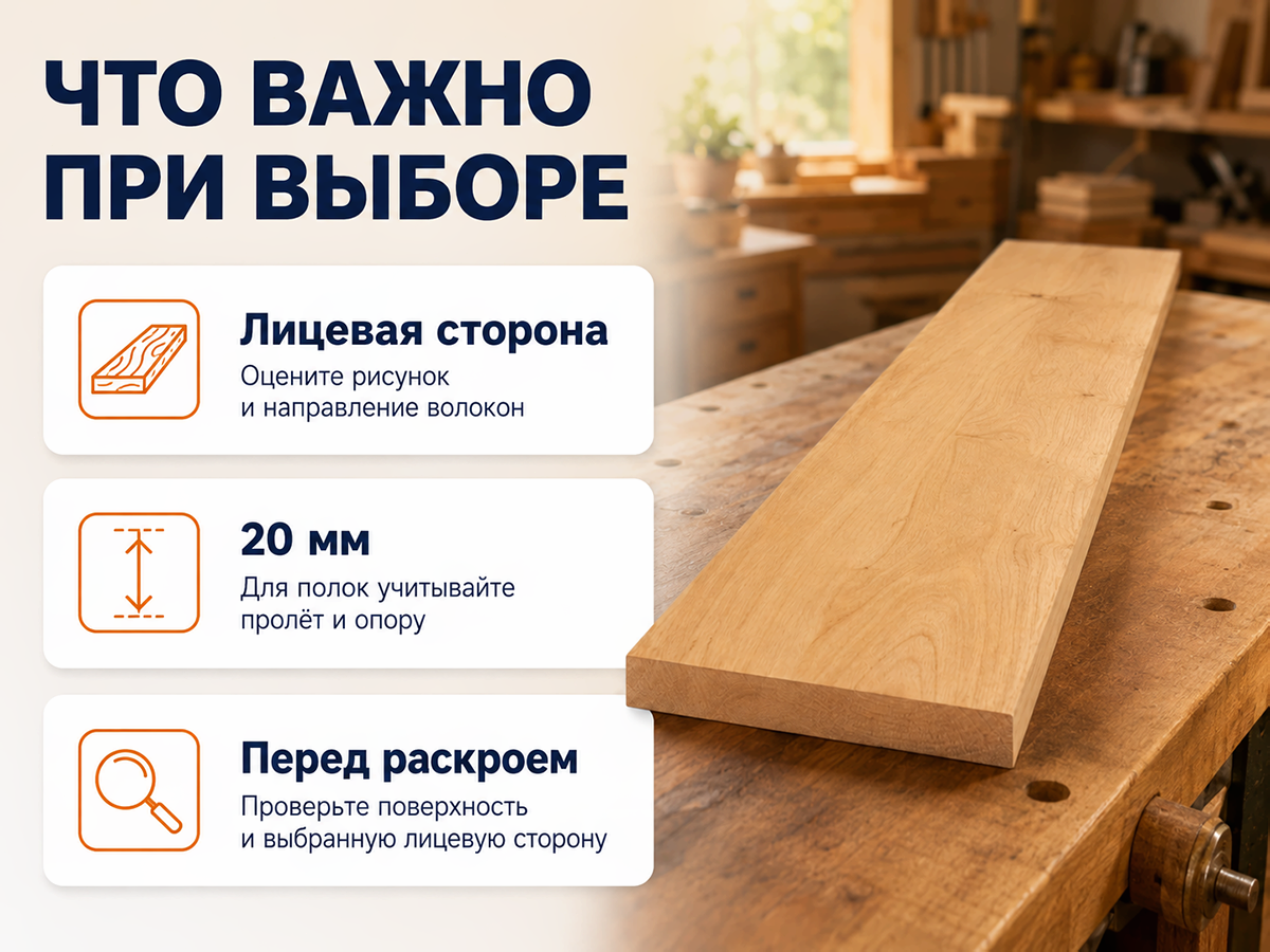 Мебельный щит из ольхи 1000×225×20 мм, сорт 1/2 фото 3
