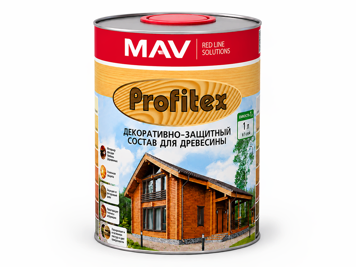 Состав PROFITEX декоративно-защитный для древесины «Мореный дуб», 1 л (0,7 кг)