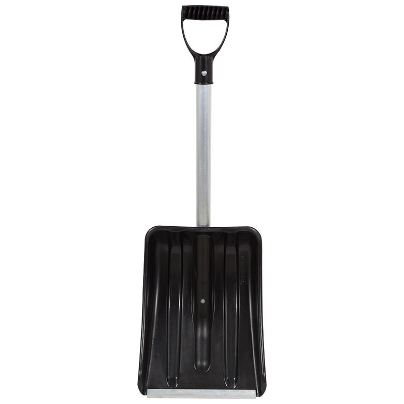 Лопата для уборки снега пластмассовая Автомобильная в сборе (280*365*770) с алюм.планкой