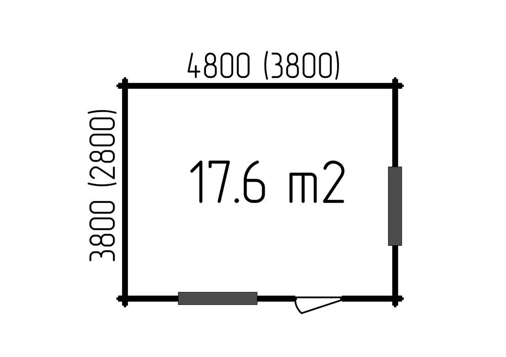 Садовый домик Robert 4x5 толщина 44 мм (готовая комплектация)