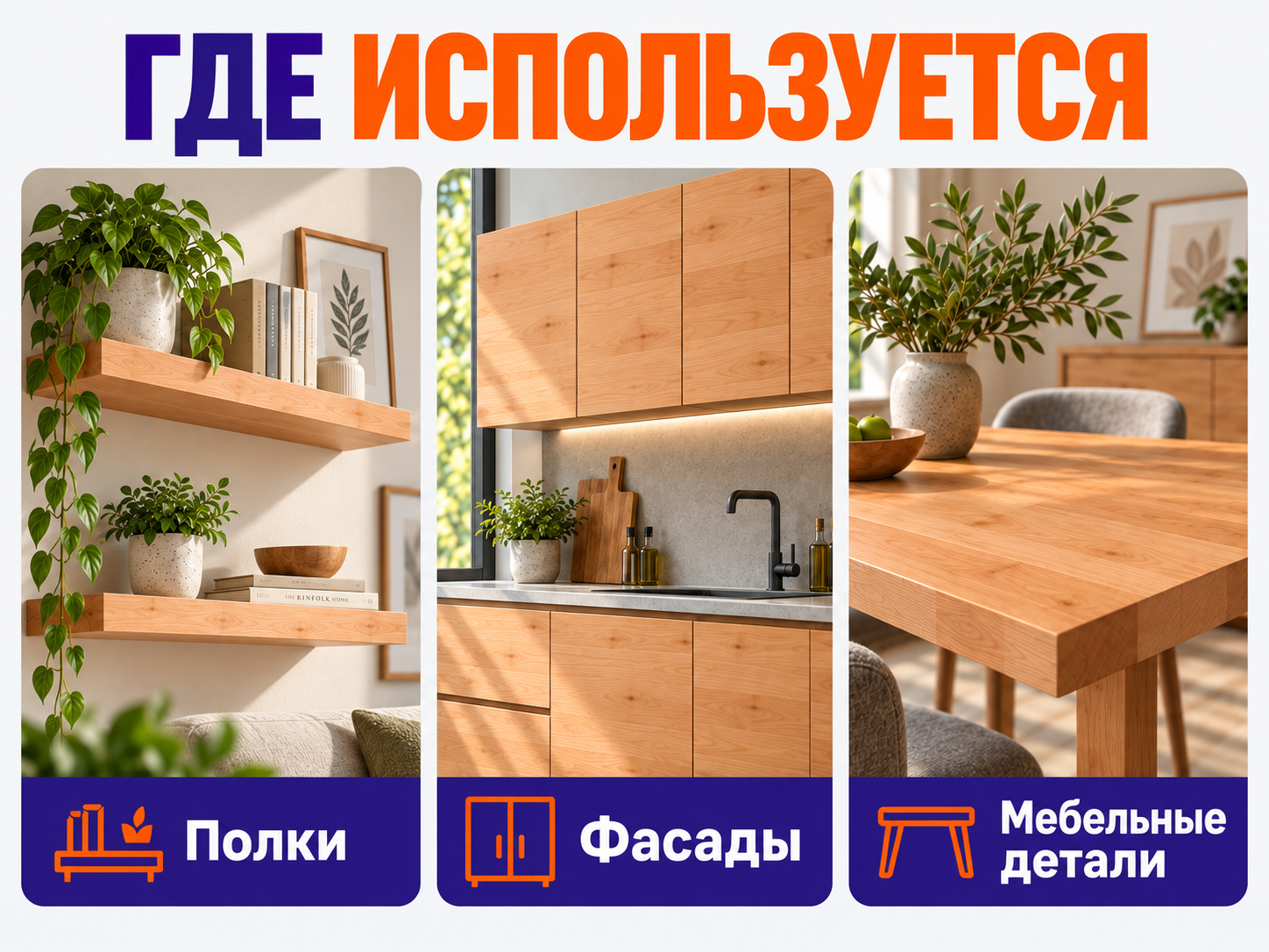 Мебельный щит из ольхи сращённый, 550×225×20 мм, сорт 1/2 фото 3