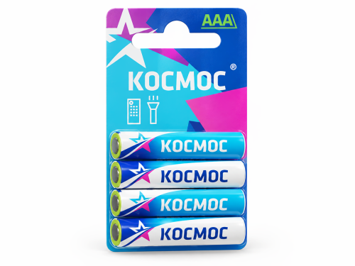 Космос батарейки AAA (R03), 1,5 В, 4 шт