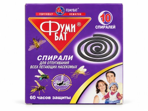 Спирали от комаров «Фумибат», чёрные, 10 шт., 60 часов