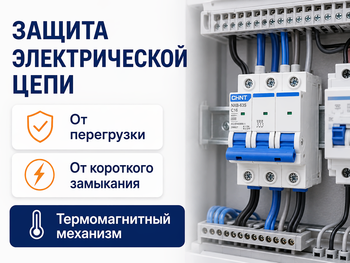 CHINT автоматический выключатель NXB 63S, 3P, 16 А, C, 4,5 кА фото 3