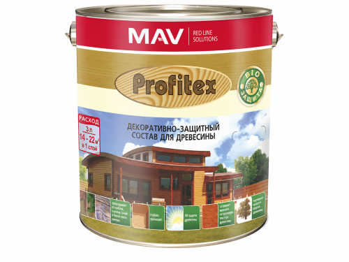 Состав PROFITEX декоративно-защитный для древесины «Мореный дуб», 3 л (2,2 кг)
