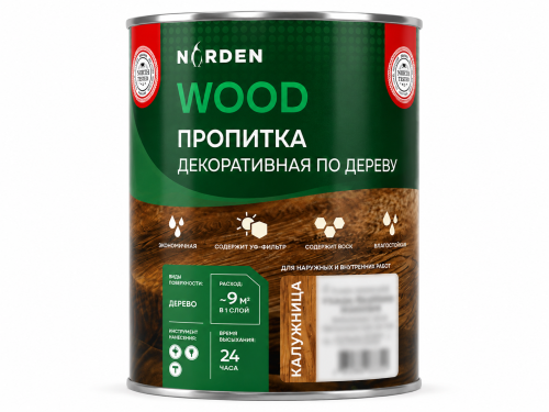 Пропитка декоративная NORDEN WOOD, калужница, 0,75 кг