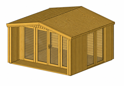 Садовый домик «Пион» 4 × 3 м, стены 34+20 мм, готовая комплектация