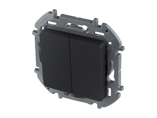 Legrand выключатель двухклавишный Inspiria 673623, антрацит
