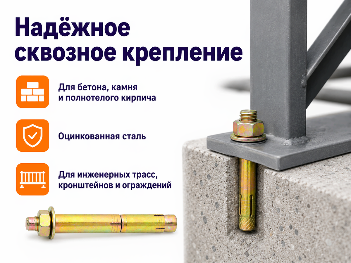 Анкер с гайкой STARFIX M10×12×129 мм фото 4