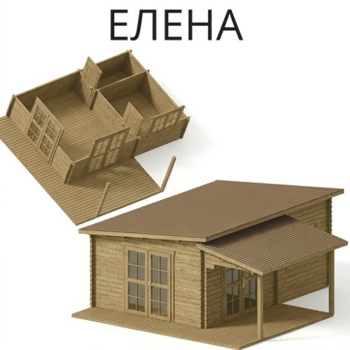 Садовый домик Елена 6х4 толщина 44 мм (готовая комплектация)