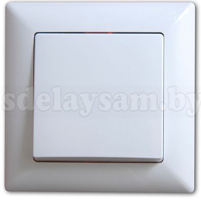 GUNSAN Выключатель одинарный (без рамки) белый