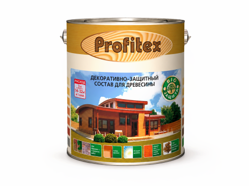 Состав PROFITEX декоративно-защитный для древесины «Белый», 3 л (2,2 кг)