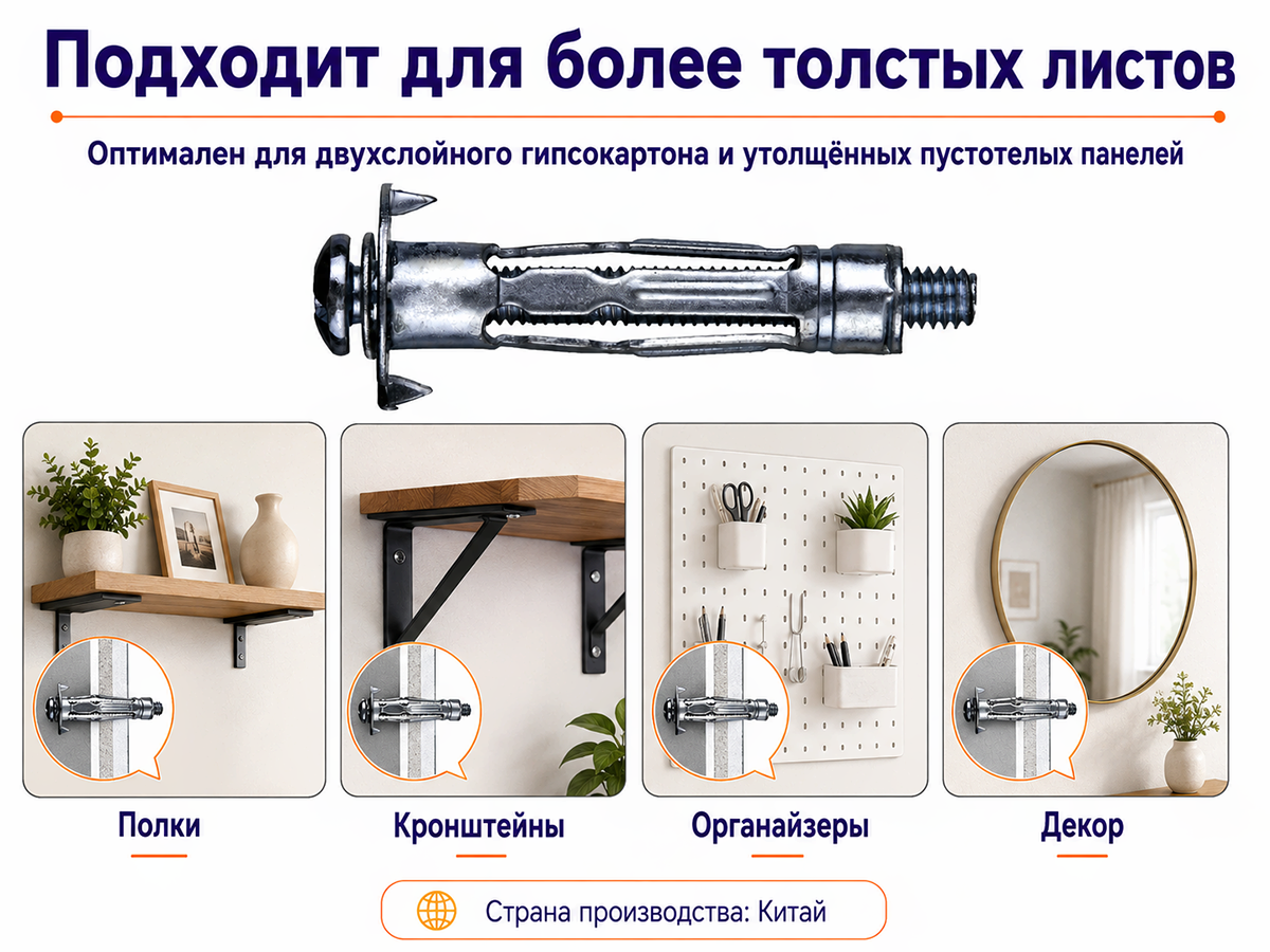 STARFIX дюбель металлический для пустотелых конструкций 6×65 мм фото 6