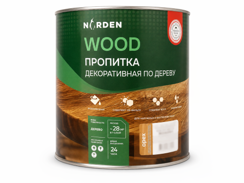 Пропитка декоративная NORDEN WOOD, орех, 0,75 кг