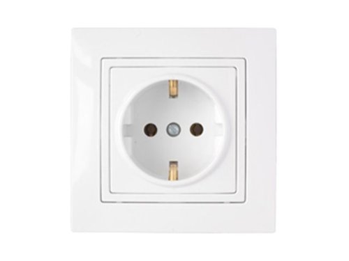Rita - Розетка 2P+E,(в комплекте с рамкой), белый  2220-600-0201